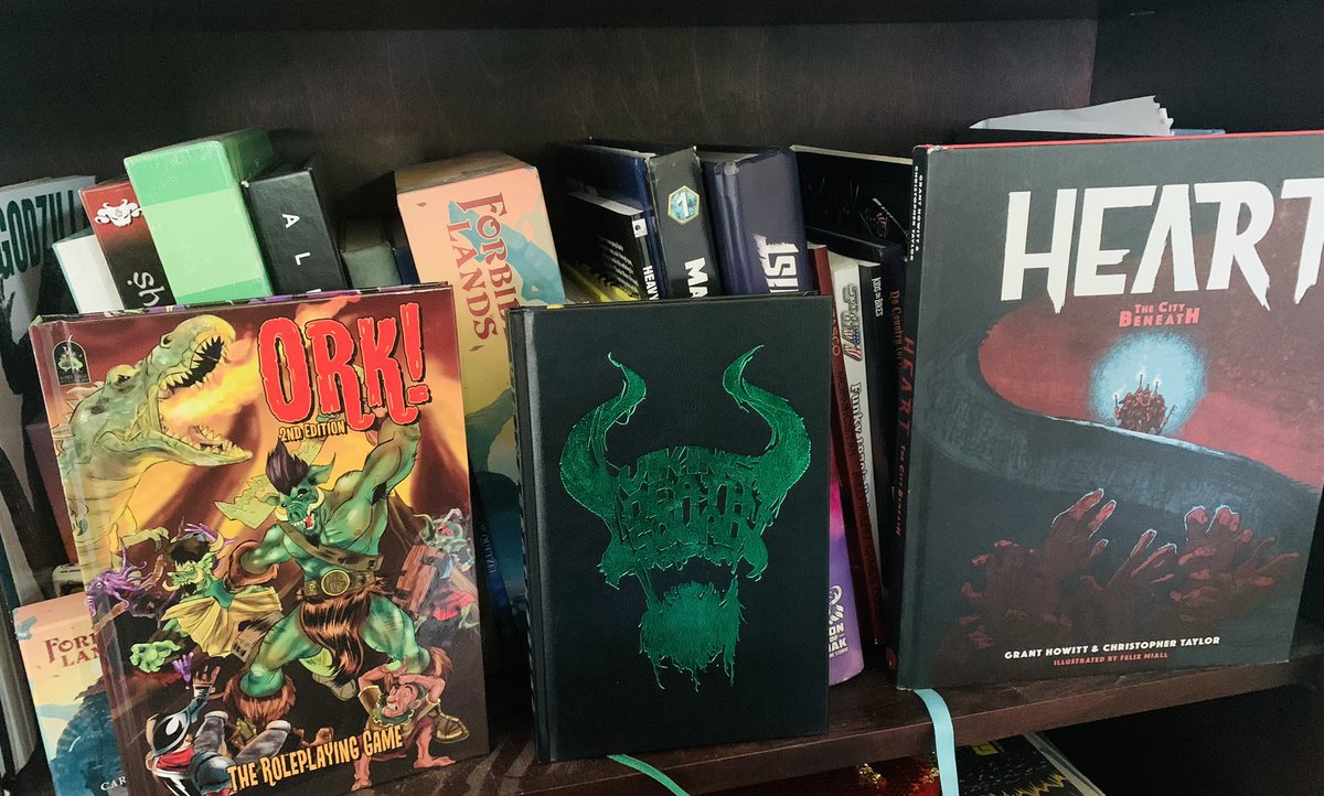 New RPG pickups. #ttrpgcommunity #ttrpgs 

Ork second edition. 
Heart. 
Viking Death Squad.