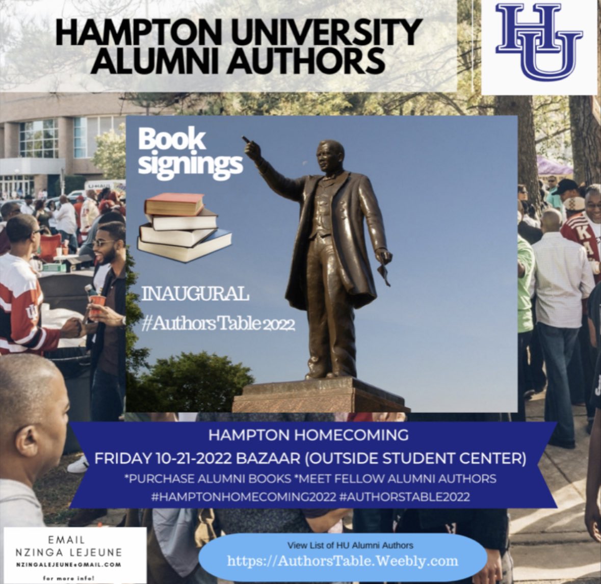 TheRxShoppeVA's tweet image. Today’s the day!!! Join me at the inaugural HU Authors Table book signing event. We will be at the Homecoming Bazaar, and you don’t want to miss us!

#FeelGoodFriday
#WeLoveOurHomeByTheSea
#AuthorVibes
#MustardSeedMentality