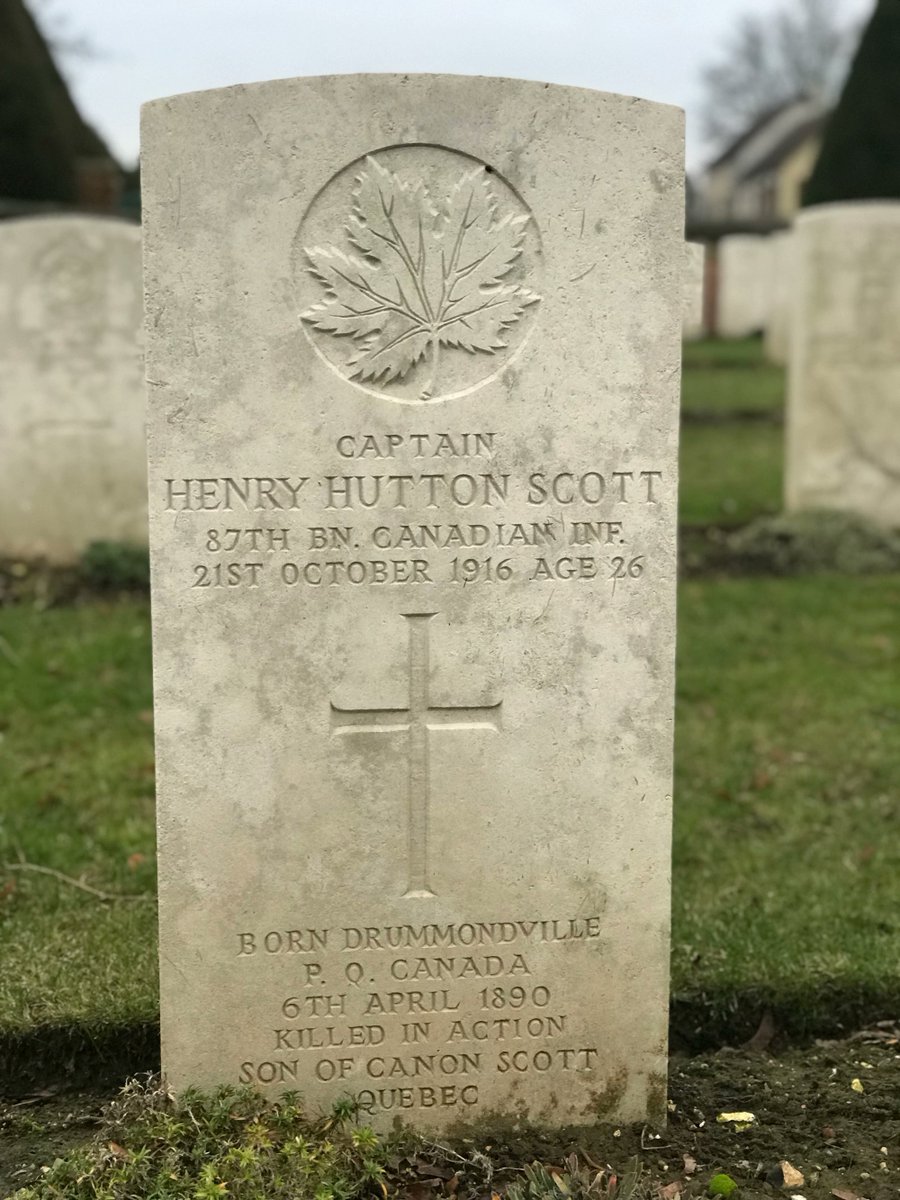 sommecourt's tweet photo. Among those killed at Regina Trench #OTD in 1916 was Captain Henry Hutton Scott. His father, Canon Scott, was a Padre and searched for his son's body in the shell-hole wilderness near Courcelette, and by a miracle found him, bringing him for burial at Albert. (Photo @AWMemorial) https://t.co/Nkad24gt13