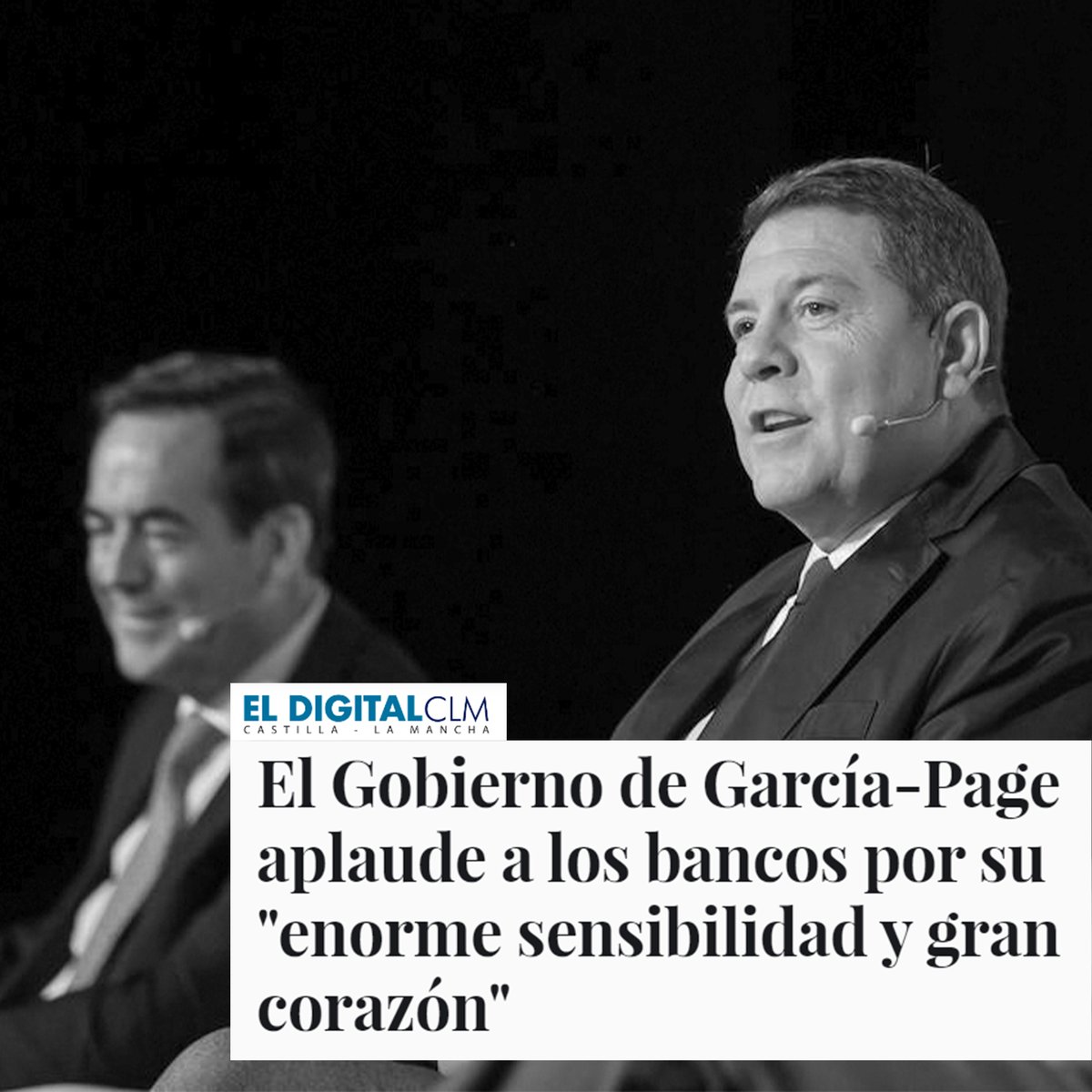 Page se quita la careta 👇 Puertas giratorias, pacto con el PP y el neoliberalismo fracasado. Del lado de los bancos y contra la gente. El 28 de mayo llevamos el cambio de izquierdas para quitarle las instituciones de Castilla-La Mancha a los opresores y dárselas a la sociedad.