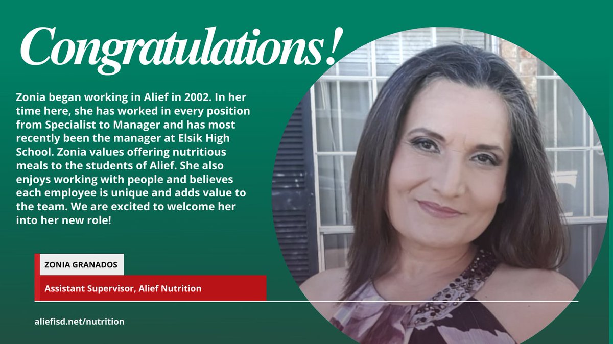 Alief_Nutrition's tweet photo. Congrats Zonia! https://t.co/FvK45KYahl