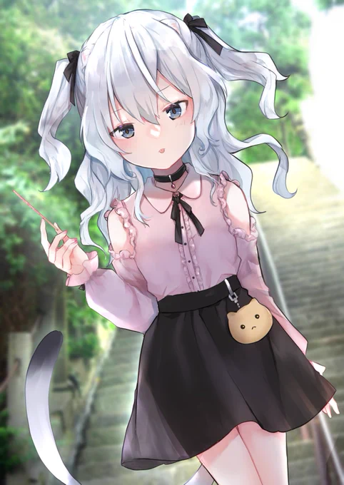 創作キャラのオコジョ娘に地雷系服着せてみた。 