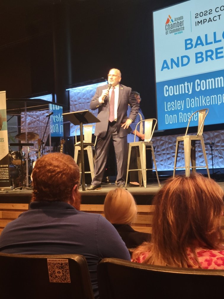 DonaldRosier's tweet photo. A big thanks to the Arvada Chamber of Commerce this morning for the Ballot and Breakfast event.  Crime...inflation...the budget...and the fentanyl crisis were the main topics of discussion. Vote Donald Rosier for Jefferson County Commissioner....a Proven Leader You Can Trust. https://t.co/36whxVJ9gs