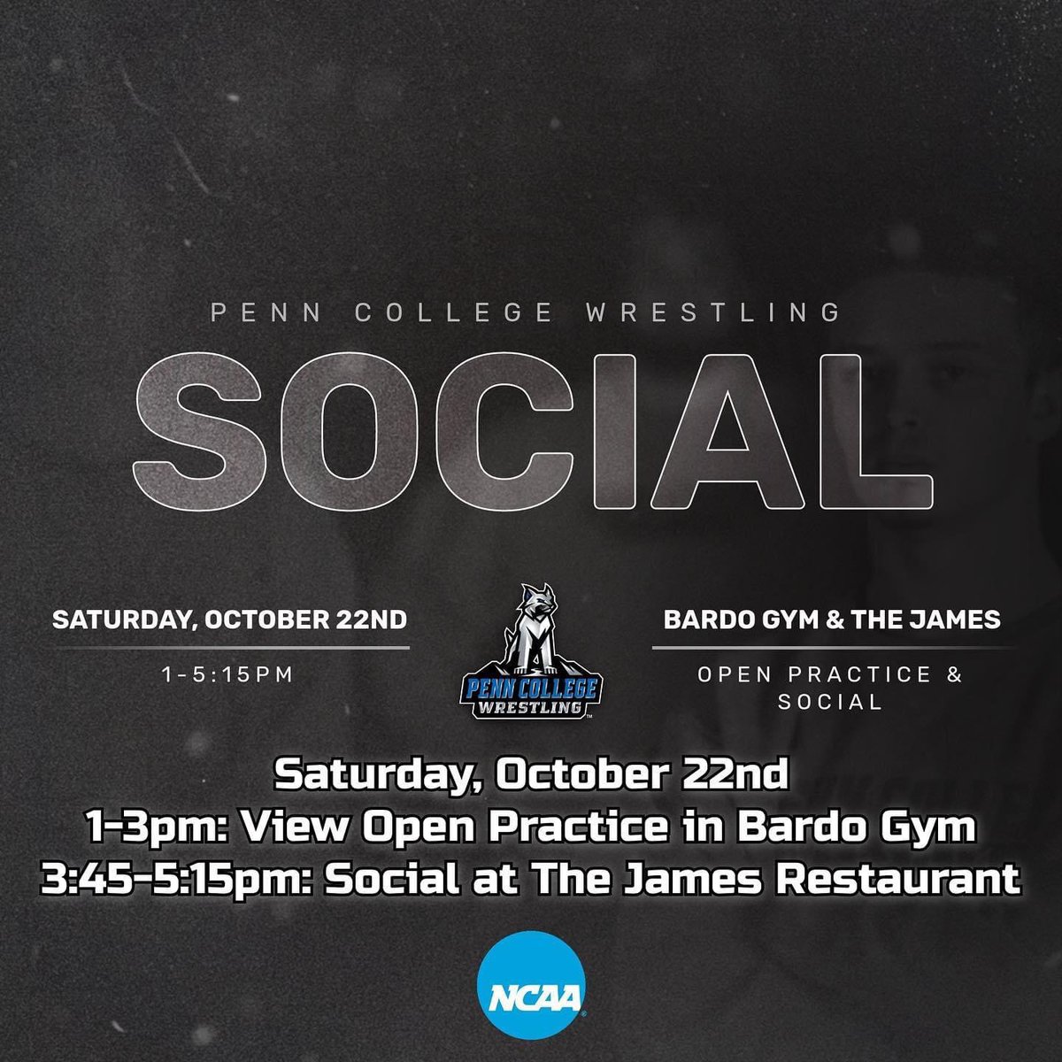 PctWrestling's tweet photo. #WildcatWeekend begins TODAY & even our @PennCollege Wildcat is in his stance 🤼♂️
Join us tomorrow, Sat., Oct. 22nd
1-3pm: View Wildcat Wrestling team practice in Bardo Gym
3:45-5:15pm: Social at The James Restaurant
Free registration 🔗: https://t.co/Tq5rHYv1nL https://t.co/m1RCk6NzzV