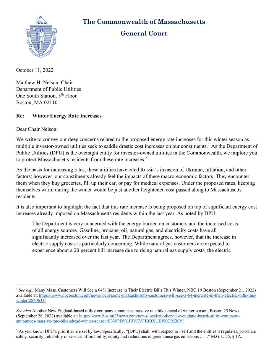 EricLesser's tweet photo. I joined a letter written by @SenMikeMoore and @Orlando_Ramos expressing concern to the DPU about the increase in energy rate that is expected to impact residents.

With winter coming up fast, it's more than just an affordability concern – it's a public safety concern! https://t.co/3BNjAxyblR