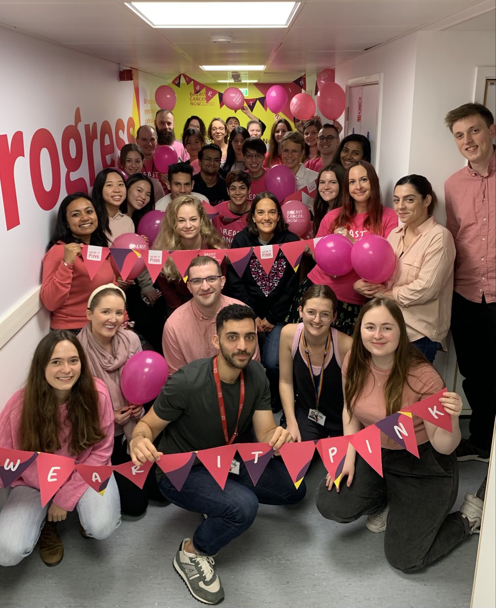 Today our lab members and many more @ICR_London #WearItPink to support research against #breastcancer at @BreastCancerNow #BreastCancerAwarenessMonth