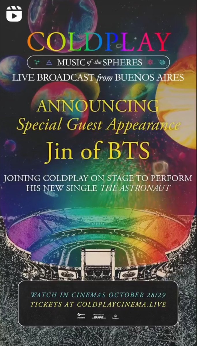 KimDiiV30's tweet photo. Querido @Cine_Colombia no quisieras porfis proyectar el 28 de octubre en tus salas a nivel nacional el concierto de @coldplay para que #ARMYColombia vea a #JinwithColdplay @bts_bighit https://t.co/t3QTNaBWf3