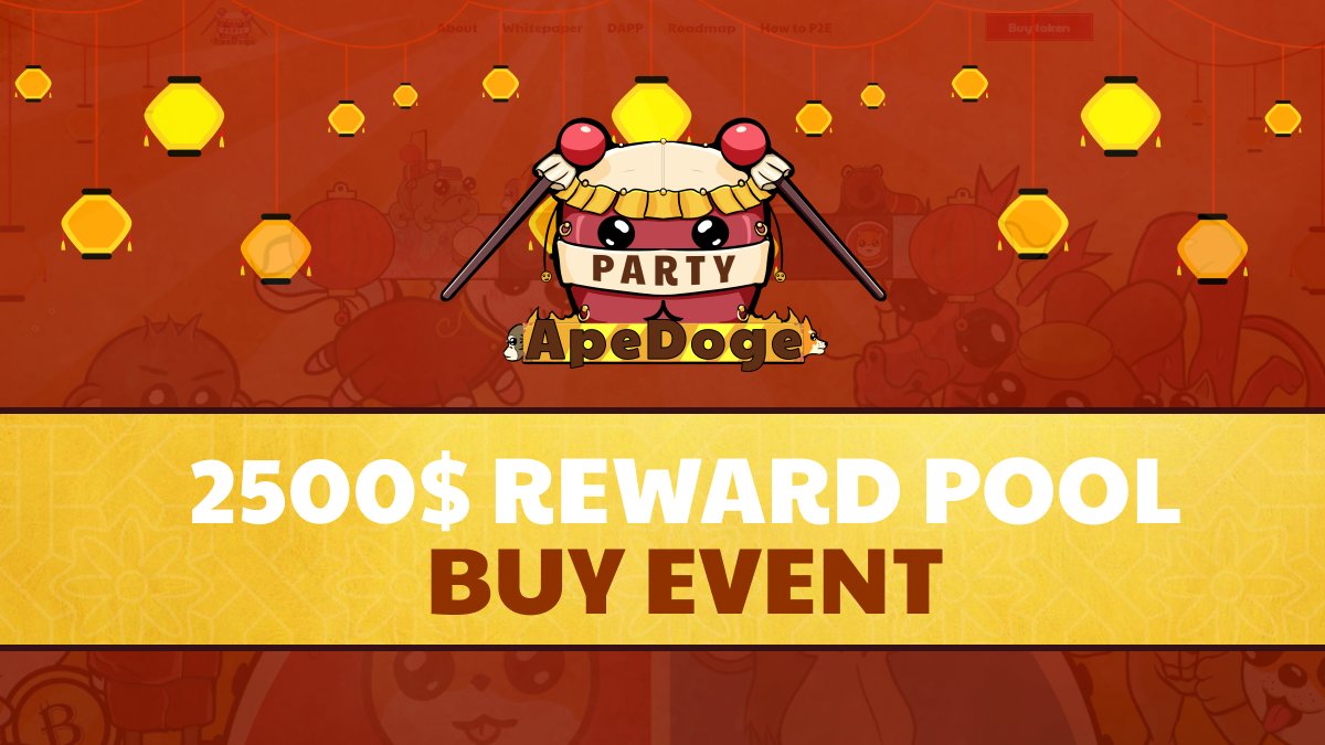 APEDOGE_PARTY's tweet photo. 🚨2500$ REWARD POOL BUY EVENT🚨

🏆Do you want to win them? Then go to our article in the telegram and read how!
https://t.co/KfgeS3ovKe

#MEME #MEMEPROJECT #MEMECOIN #APE #DOGE #APEDOGE #CMC #CG https://t.co/0yMxVouPEP