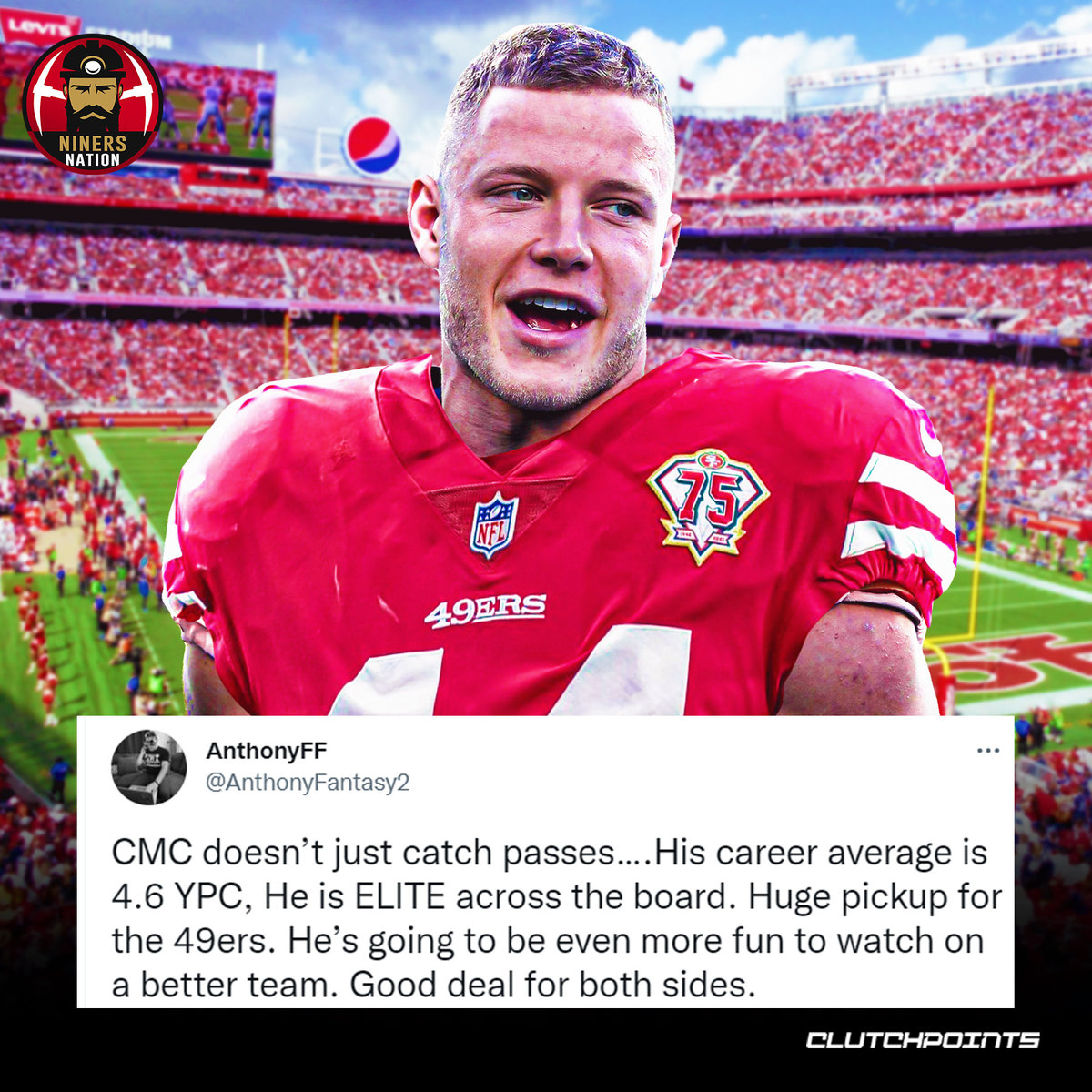 cmc in a niners jersey