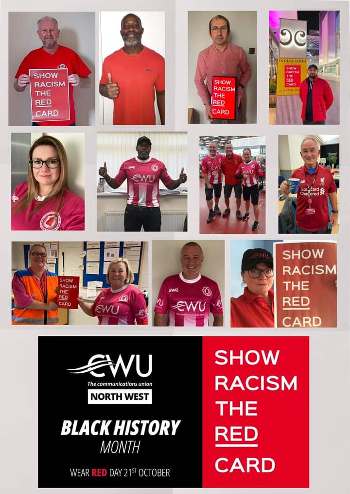 Thanks to reps and members across the North West for supporting @SRTRC_England and Wear Red Day ❤️#TheCWU @CWUnews
