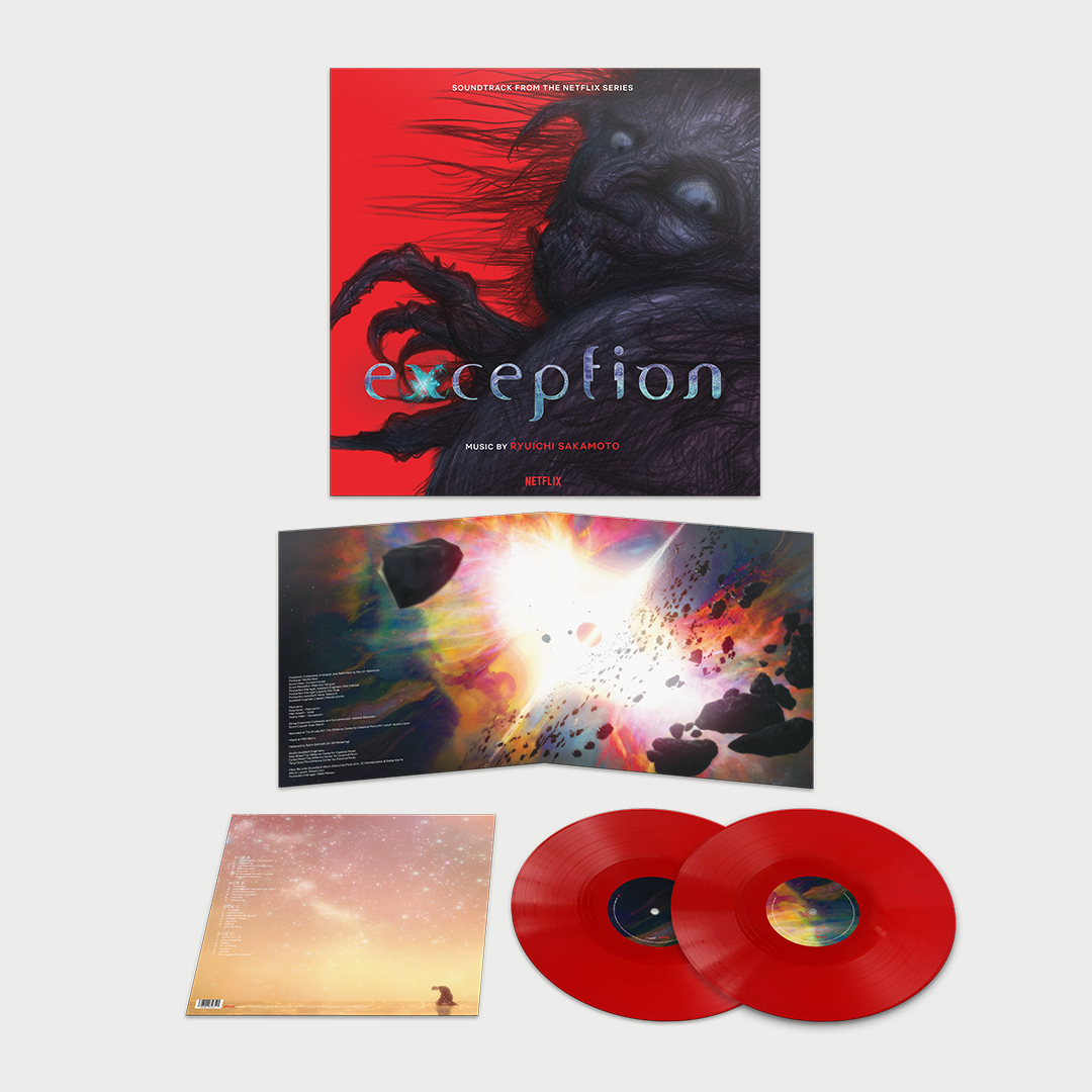 Exception (Soundtrack from the @NetflixAnime Series) Featuring music by @RyuichiSakamoto with characters designed by the legendary Yoshitaka Amano, the #exception vinyl release comes pressed on 2 solar red LPs in a gatefold package. 🚀 Pre-order here → exception.lnk.to/vinyl