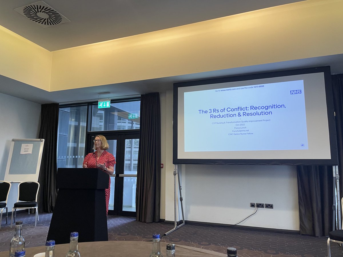 datt_colette's tweet photo. Excellent to hear from #fionalynch ⁦#NHSI/E #nursefellow re: managing conflict , progress &amp; next steps..online platform, education, regional champions ⁦@CYPNurseLeaders⁩ https://t.co/GsETb7d59R
