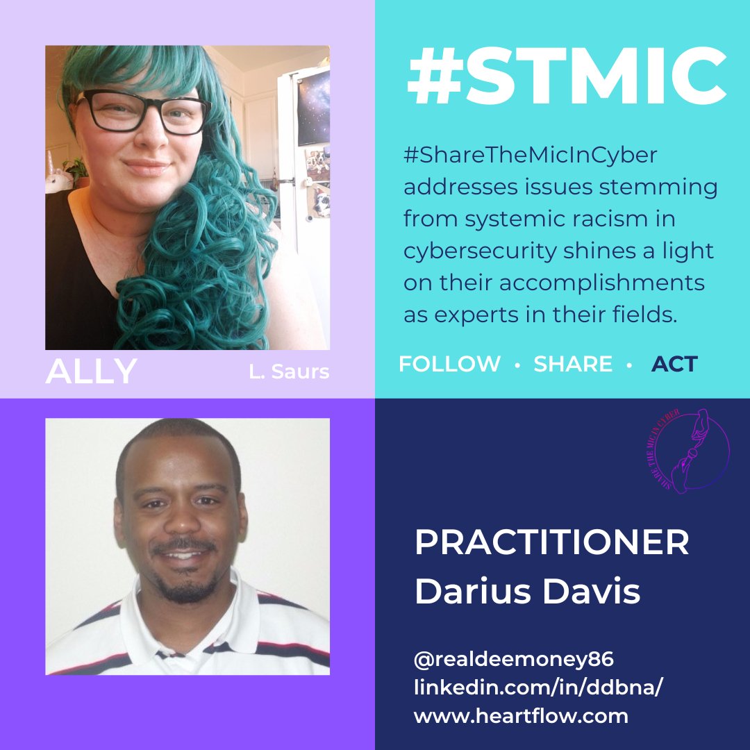 I am thrilled to participate in #ShareTheMicInCyber today with @realdeemoney86. I can't wait to share more about his awesome work and his story with you all today as we #STMIC for #cybersecurity to create #belonging during #ncsam #ncsw22.