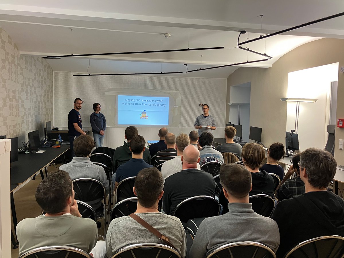 The talk about managing the complexity of 300 integrations with F# in the cloud is about to start at <a href="/dddvienna/">Domain-Driven Design Vienna</a>.