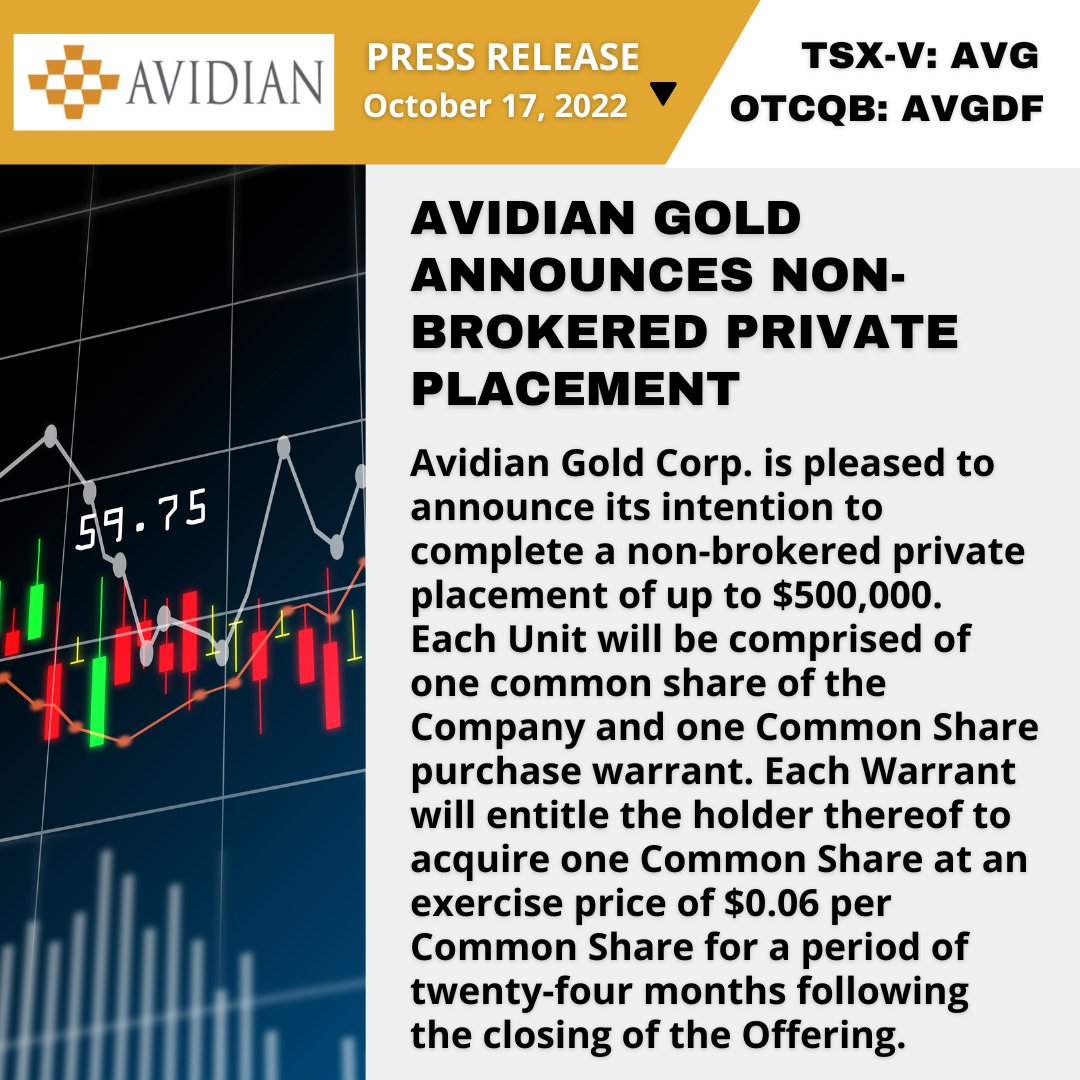 AvidianGold's tweet photo. Avidian Gold announces non-brokered private placement.

You can read all about it at the link here:
https://t.co/eJV3MLKBIG

#mining #gold #goldmining #nevada #juniormining #tsxv #otcqb https://t.co/eilI6NxnSv