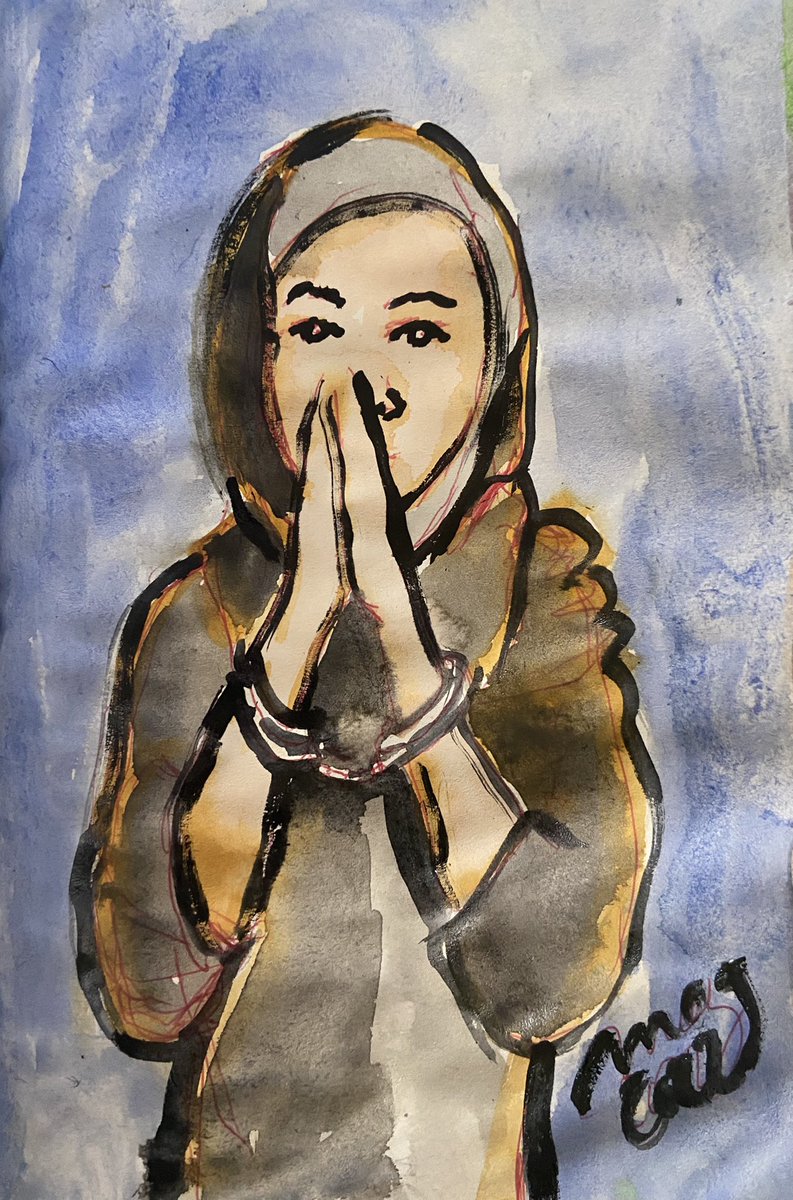 #FeministFriday #artnft #feministnft #FollowFriday #NFT La Saoudienne #NoursahAlQahtani a été condamnée à 45 ans de prison pour des posts #feministes sur #instagram ! ✊force ! Aquarelle <a href="/mag_tranchant/">MAGALI TRANCHANT</a>