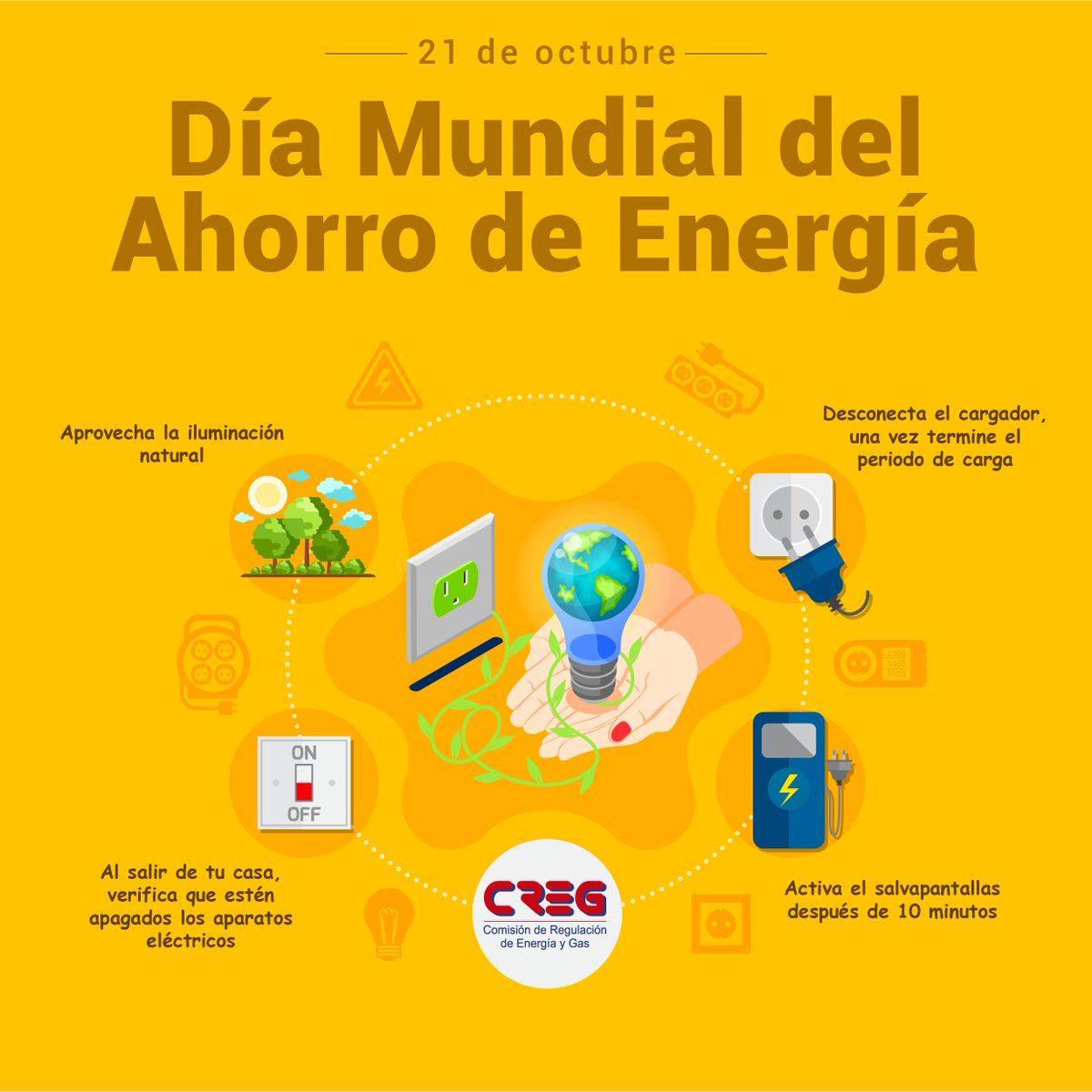 👉🏼 ⚡💡🔌 | Este viernes #21Oct se celebra El Día Mundial del Ahorro de Energía
