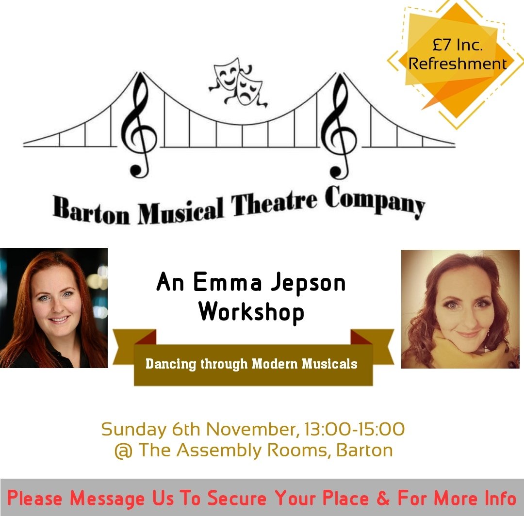 🎼🎭 DANCING THROUGH MODERN MUSICALS - A WORKSHOP WITH EMMA 💃🏼🕺🏻

📣 Sunday 6th November
📣 13:00 - 15:00
📣 Assembly Rooms

£7 entry including refreshments
Aged 16+

📣 PLEASE MESSAGE US TO SECURE YOUR PLACE
