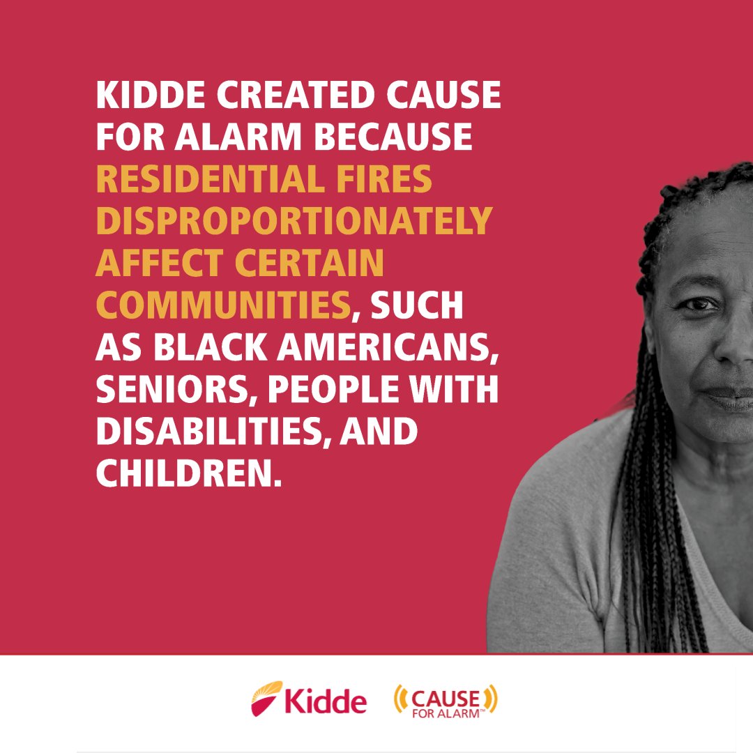 KiddeSafety's tweet photo. Some communities across America are disproportionately more at risk for residential fires. This is cause for alarm. To learn more about the Cause For Alarm campaign and how to get involved, head to https://t.co/Y6jJmuGPaO. #CauseForAlarm https://t.co/yRgF9jA3Cc