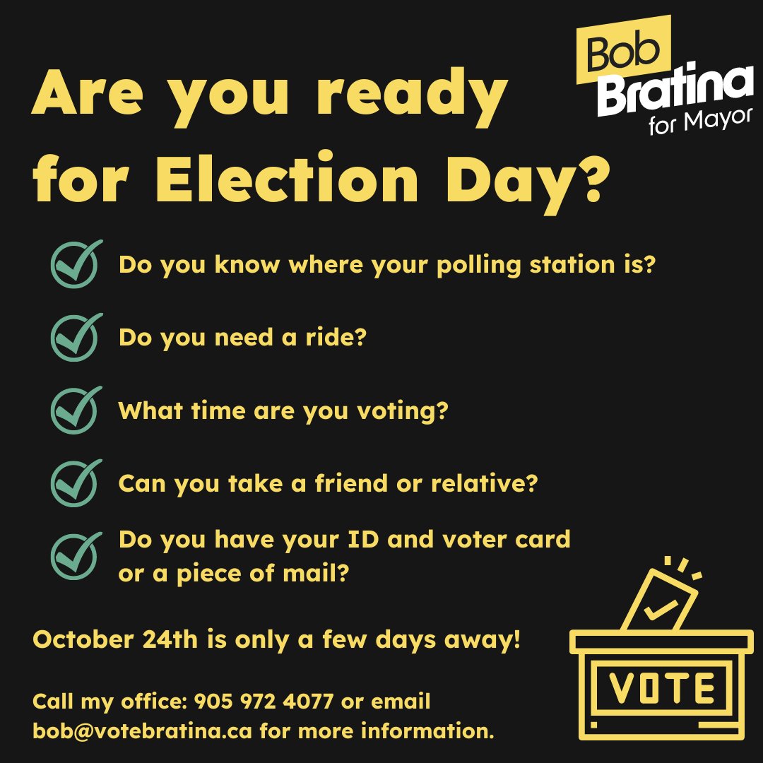 Are you ready for Election Day #HamOnt? Monday the 24th is only a few days away!