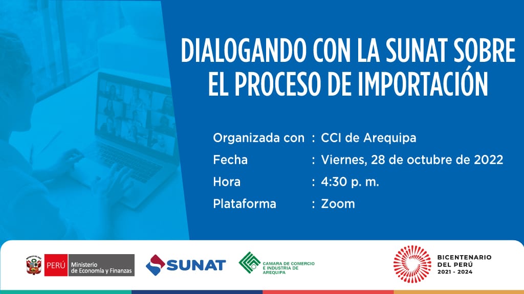 🛃 #CharlaAduanera con la @CamaraArequipa | Nuestros especialistas dialogarán acerca del proceso de #importación, conoce los requisitos y beneficios para tu #negocio. 🗓 Viernes, 2⃣8⃣ de octubre ⌚️ 4:30 p. m. Inscríbete hoy 🖱️ bit.ly/PImportac_CCIA…