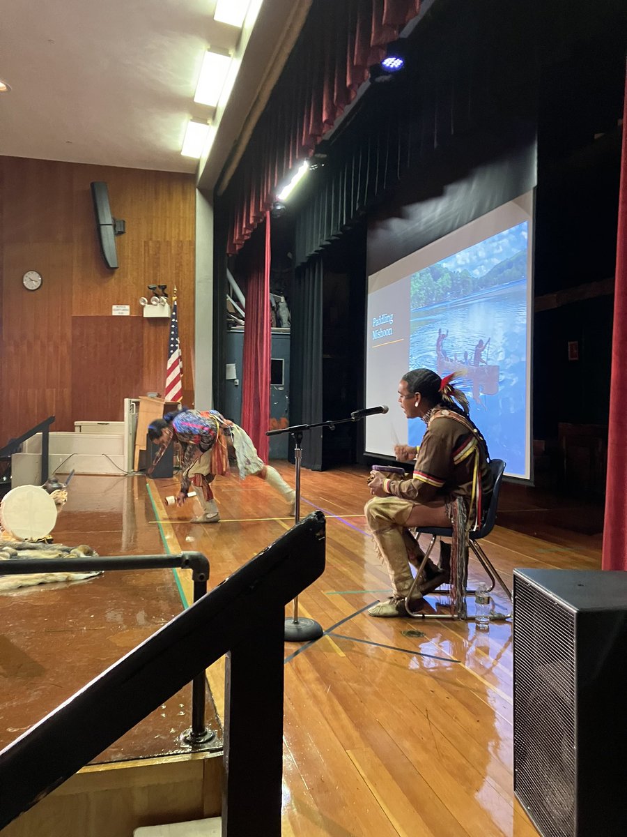 MillisMohawk's tweet photo. Incredible presentation today by Andre Strongbearheart Gaines Jr. ! #nipmuc #indigenouseducation https://t.co/mfmx0cfZBf