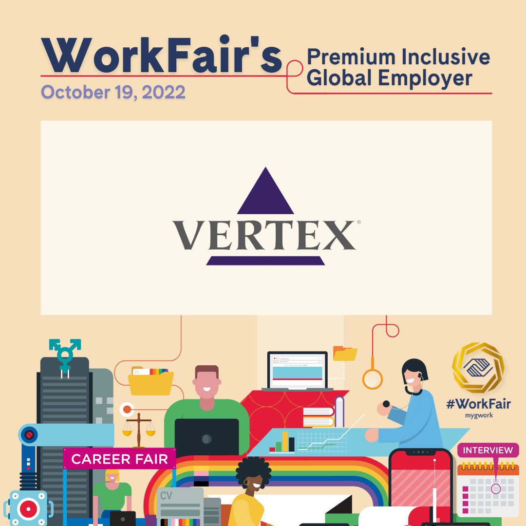 VertexPharma's tweet photo. Seeking out diverse talent to join us is vital to achieving our mission to serve patients with serious diseases. That’s why we joined #WorkFair, a virtual global career fair for the LGBTQ+ community, by our partners @myGwork , to engage with our next generation of scientists. https://t.co/WgbRC5y9jE