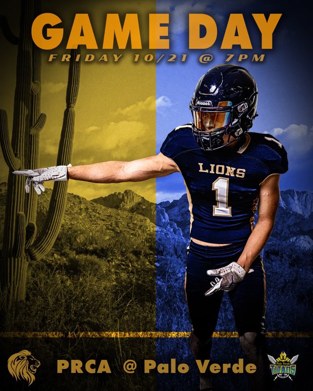 🚨GameDay🚨 <a href="/PRCAFootball/">Pusch Ridge Football</a> <a href="/pvtitans/">Palo Verde Titans</a> kickoff at 7pm Let’s get it.🦁🏈 <a href="/JavierJMorales/">Javier Morales</a> <a href="/AZPreps365Andy/">Andy Morales</a> <a href="/AllSportsTucson/">AllSportsTucson.com</a>