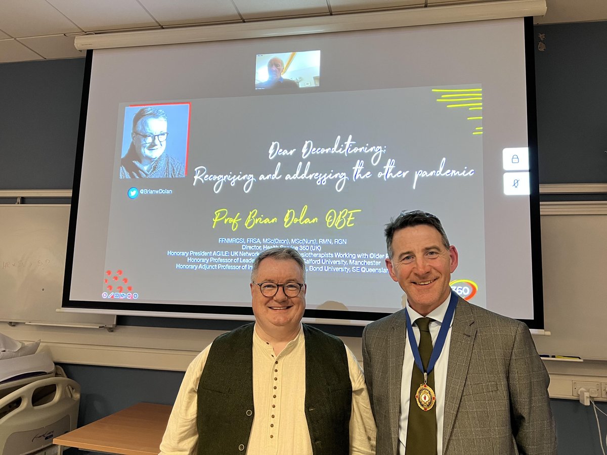 UlsterMedSoc's tweet photo. Many thanks to @BrianwDolan, the recipient of the 2022 Sir Thomas and Lady Dixon Medal, for inspiring us to #endPJparalysis at last night's lecture. A captivating talk highlighting the diverse physical, mental and societal consequences of deconditioning. #makinghealthcarebetter https://t.co/WQkkQalCMW