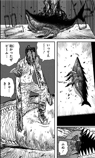 シャークネード繋がりで言うとこのシーンは『シャークネード3』で主人公が宇宙空間から地球に落下する際、宇宙サメの体内に入り大気圏の摩擦熱と落下の衝撃を防いだシーンのオマージュですね。
