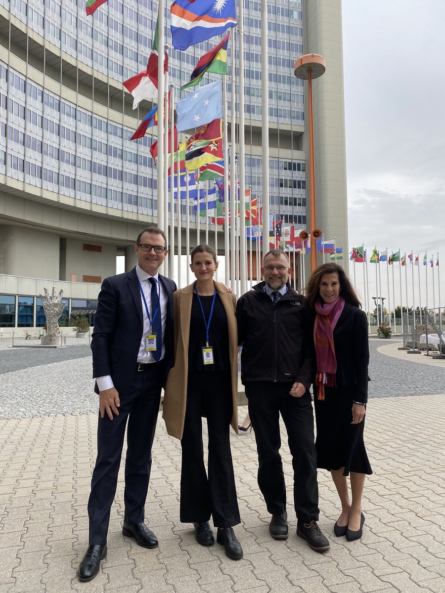 fishvetmj's tweet photo. With colleagues from #endwildlifecrime in Vienna for the UN Convention against Transnational Organised Crime making the case for a global agreement to tackle #wildlifecrime ⁦@UNODC⁩ ⁦@BornFreeFDN⁩ https://t.co/wHlAouVZWw