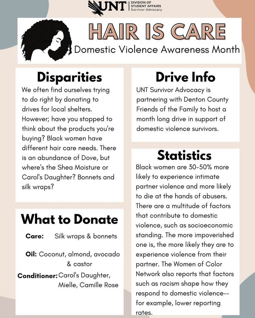 To support our friends in Survivor Advocacy, we have added the link to the Hair Is Care amazon list to our bio. Every little bit helps! Please donate if you can! <a href="/UNTsurvivoradv/">UNT Survivor Advocate</a>