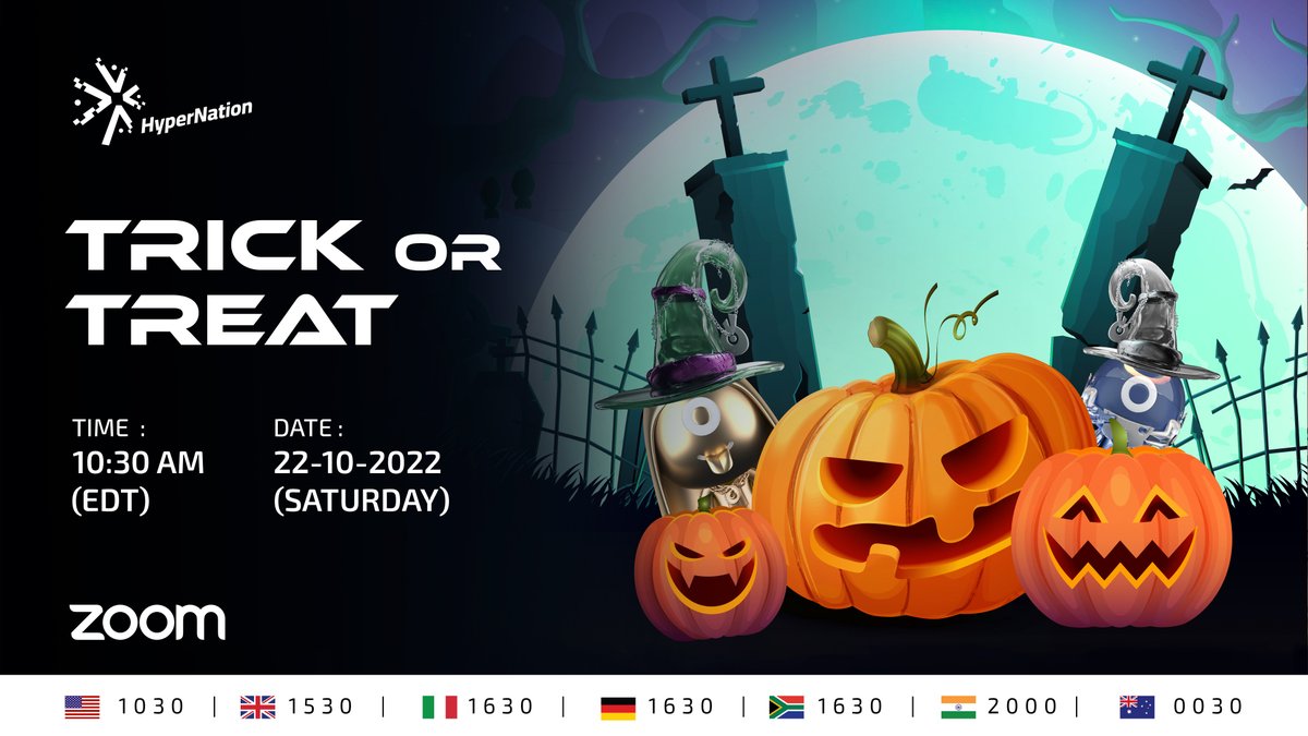 HyperNation8's tweet photo. Dear Citizen of the HyperNation,

Our Zoom session is LIVE NOW! Join us for a Woooon-derful Halloween Champaign...

Topic: The HyperNation - Trick or Treat

Join Zoom Meeting
https://t.co/MXGKt9cCt3

Meeting ID: 896 4943 9771
Passcode: 242937 https://t.co/L9lJw99qet