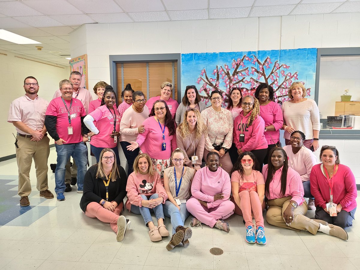 LeasureBears's tweet photo. @LeasureBears staff "Wear Pink" in support of breast cancer awareness month as well as other cancers that have affected our school community.  @ChristinaK12 #CSDPride #makeadifference @TimWerbrich @erin_woerner https://t.co/D49wzCms0O