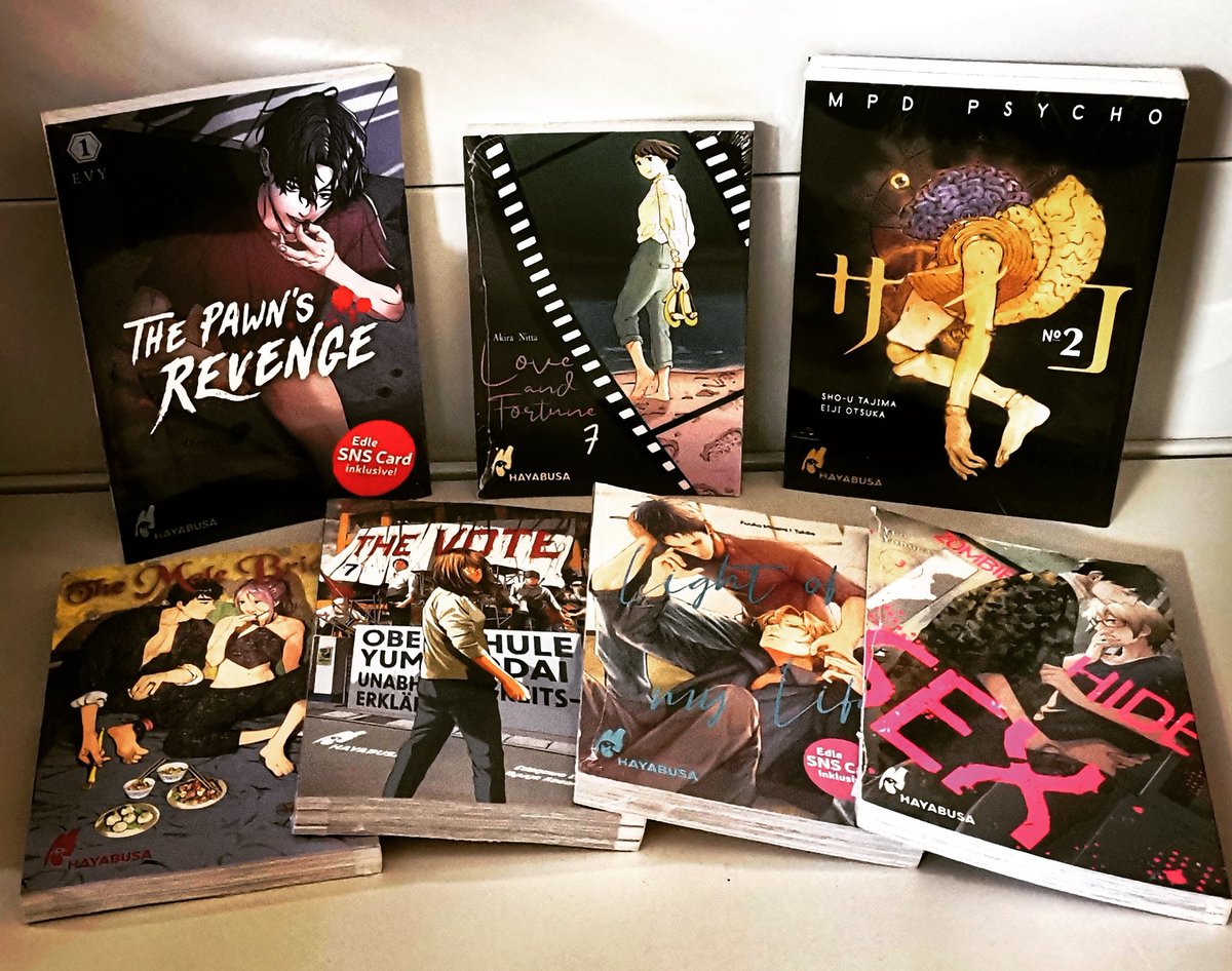 PresseComicShop's tweet photo. Die Manga Neuheiten von @hayabusa_manga sind eingetroffen und bei uns online https://t.co/PMjwbK9lRh , sowie in unserem Geschäft Chemnitz Paul-Bertz-Str. 20 verfügbar. 😀
#manga #thepawnsrevenge #mdppsycho #zombiehidesex #themalebride #loveandfortune #thevote #pressecomicshop https://t.co/mul3DjcXwJ
