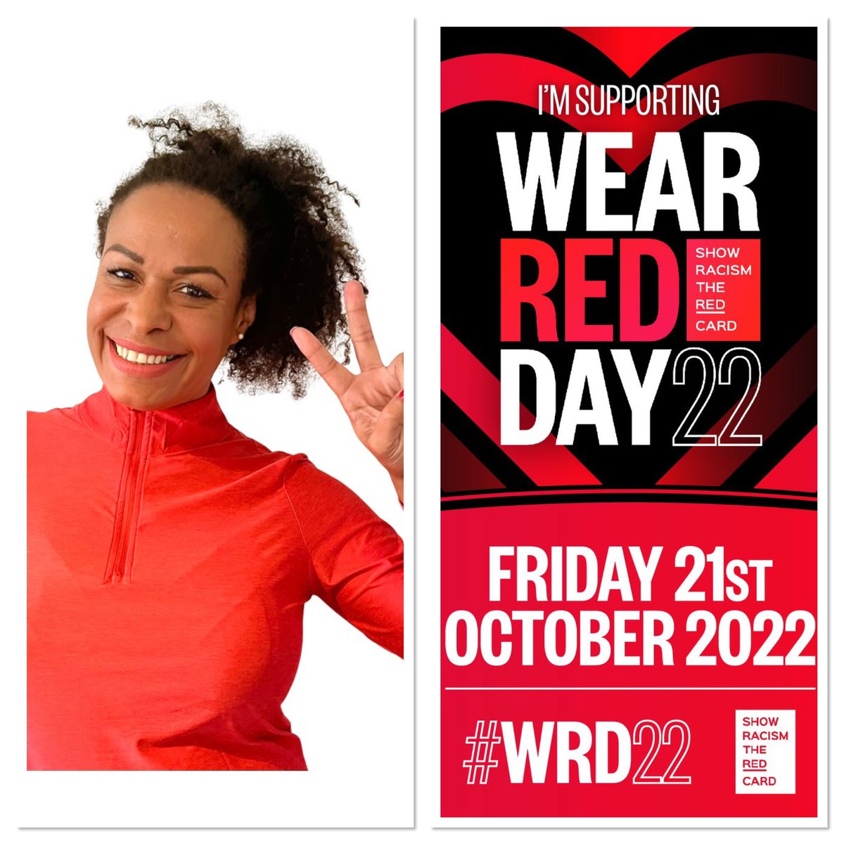 <a href="/FayRowland16/">Fay Rowland</a> looking absolutely stunning in red! ♥️ #WRD22 <a href="/SRTRC_England/">Show Racism the Red Card</a>