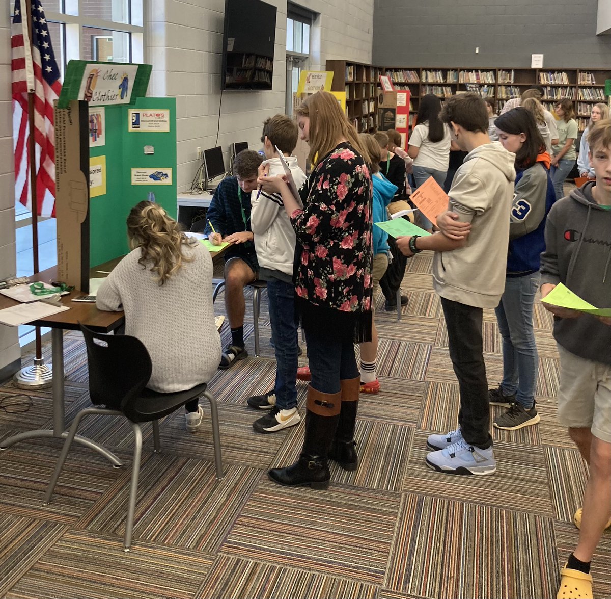 LFMS_Library's tweet image. 8th Grade Reality Check in the Library today! ❤️