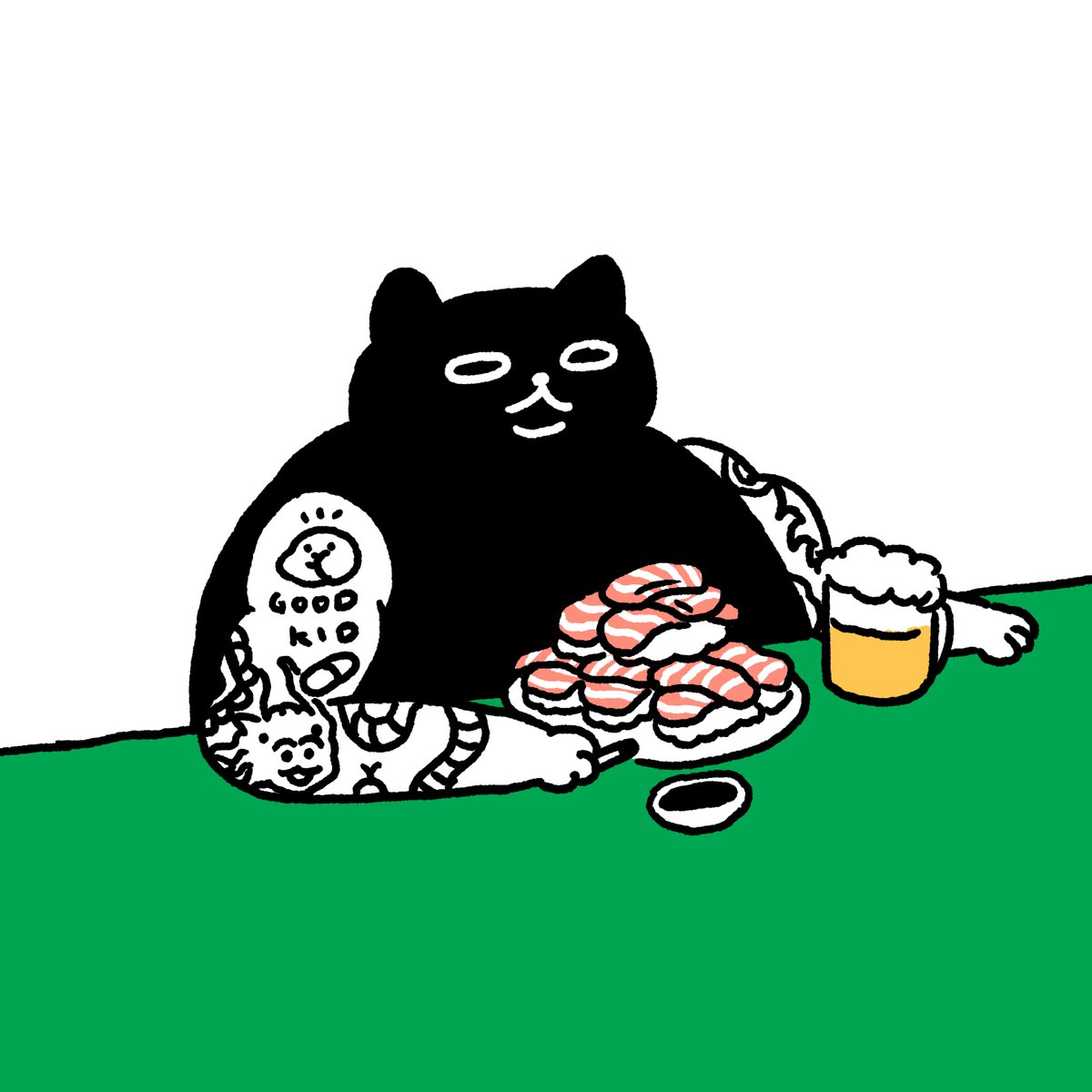 Sherchle's tweet photo. ✨ new quiet drop ✨
middlingsburg is open and here is haku enjoying his pile of salmon goodness.

https://t.co/REpT4Yzx1u
x/77
0.5 $XTZ

RTs appreciated 🐱🍻

@cleannftunion  @NFTindonesia_ 
#CleanNFT #tezos #nftart #nftasia https://t.co/FhXPAm7lQW