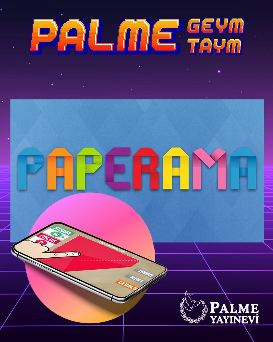 Paperama, 72 farklı seviyeden oluşan ve belirtilen şekillere göre kâğıdını katlaman gereken bir oyun. Kâğıt katlarken katlama limitini aşmamaya dikkat etmelisin. Ancak zaman ve deneme limiti olmadığı için tekrar tekrar seviyeleri oynayabilirsin.
#PalmeYayınevi #GeymTaym