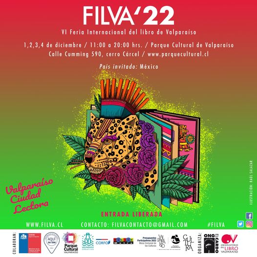 culturasvalpo's tweet photo. 🌈¡Anótalo! Desde el 1 al 4 de diciembre llega la VI Feria Internacional del Libro de Valparaíso 2022 al @parquecultural #FILVA2022
🇲🇽Este año el país invitado es México
👉Talleres gratuitos y más actividades. Pronto la programación. #ValparaísoCiudadLectora https://t.co/F2R1t3uYVE