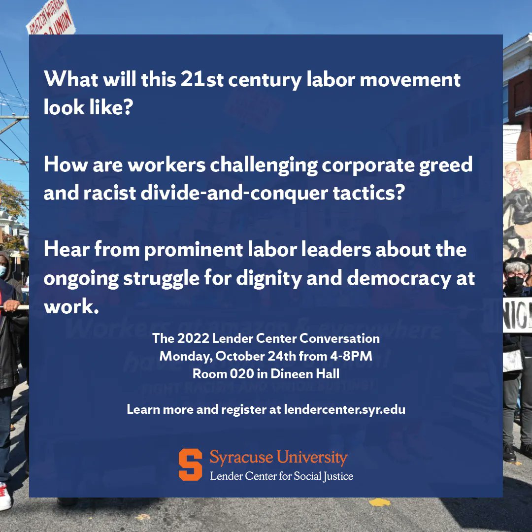 Labor's Revival: Unions and the Struggle for Racial and Economic Justice is just around the corner! While the event is free and open to the public, we do ask that you register at: buff.ly/3rvqo8c