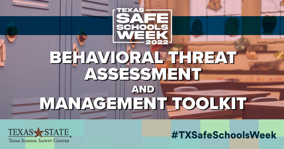 TxSchoolSafety's tweet photo. School behavioral threat assessment (SBTA) provides a proactive, evidence-based approach for intervening before a violent incident occurs. We offer a toolkit, online course, and trainings to assist SBTA teams. Visit https://t.co/nIgQeA1w4h to learn more! #TXSafeSchoolsWeek https://t.co/DLXtMFDH6R