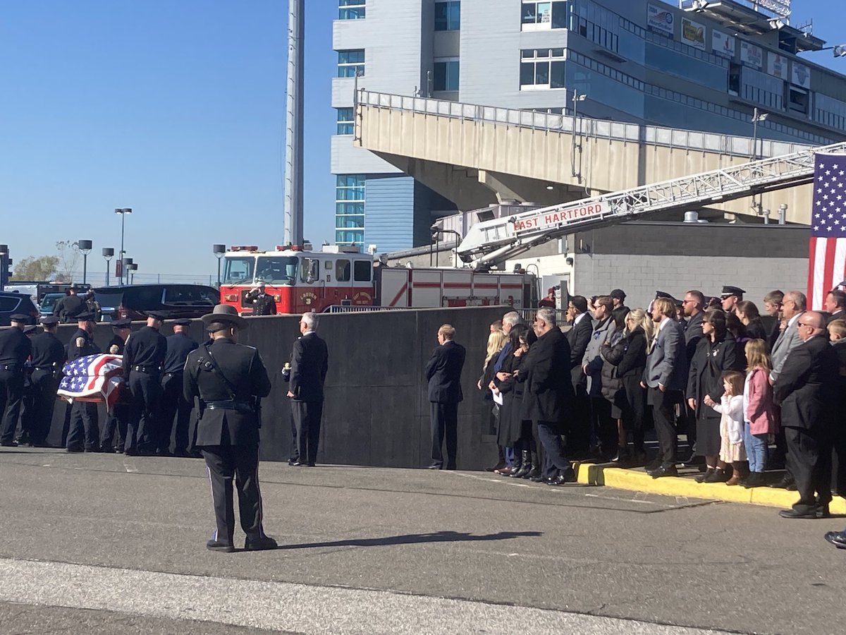 Families of the two murdered Bristol police officers at Rentschler