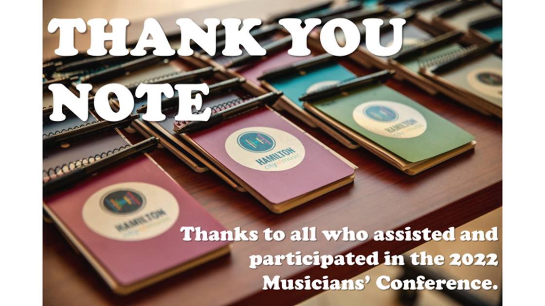 A big thank you to all involved in this year’s Musicians’ Conference! 

From the Musician Conference Working Group; @cobalt_connects who helped plan/organize; wonderful panelists &amp; moderators; &amp; HMAT. Hope you found the content useful &amp; inspiring in growing your business/career.