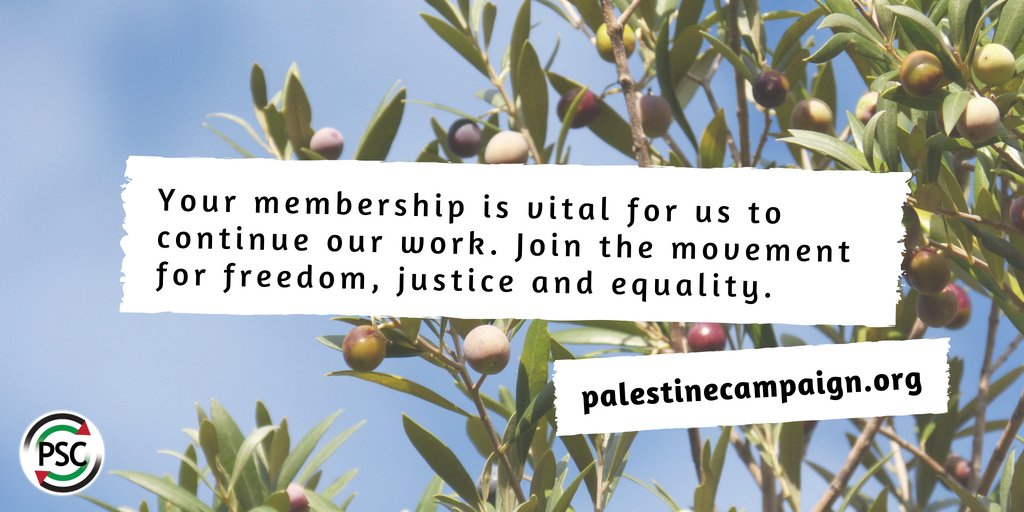 Join PSC now & be part of the movement for peace and justice for the Palestinian people. Your membership is vital➡️join.palestinecampaign.org