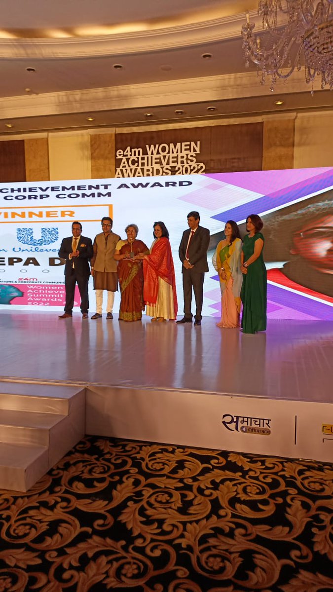 e4mevents's tweet photo. Our heartiest congratulations to @ddey67 from @HUL_News for winning the ‘Lifetime Achievement Award in Corp Comm’ award at e4m Women Achievers Awards 2022

@anuragbatrayo @nawalahuja @karanbhatias

#e4mwomenachieversawards #e4mprcorpcomm #e4mevents https://t.co/nxP0of1rdk