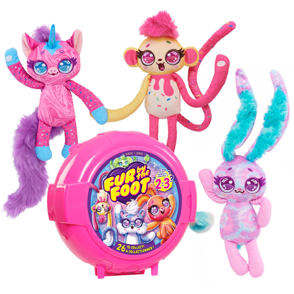 TheToyInsider's tweet photo. A1: Each #FurByTheFoot Bubblegum Besties plush animal is *14* inches long! And the real mystery is: How many are hiding inside the bubblegum-inspired container!? https://t.co/DvzG4a4Mkm