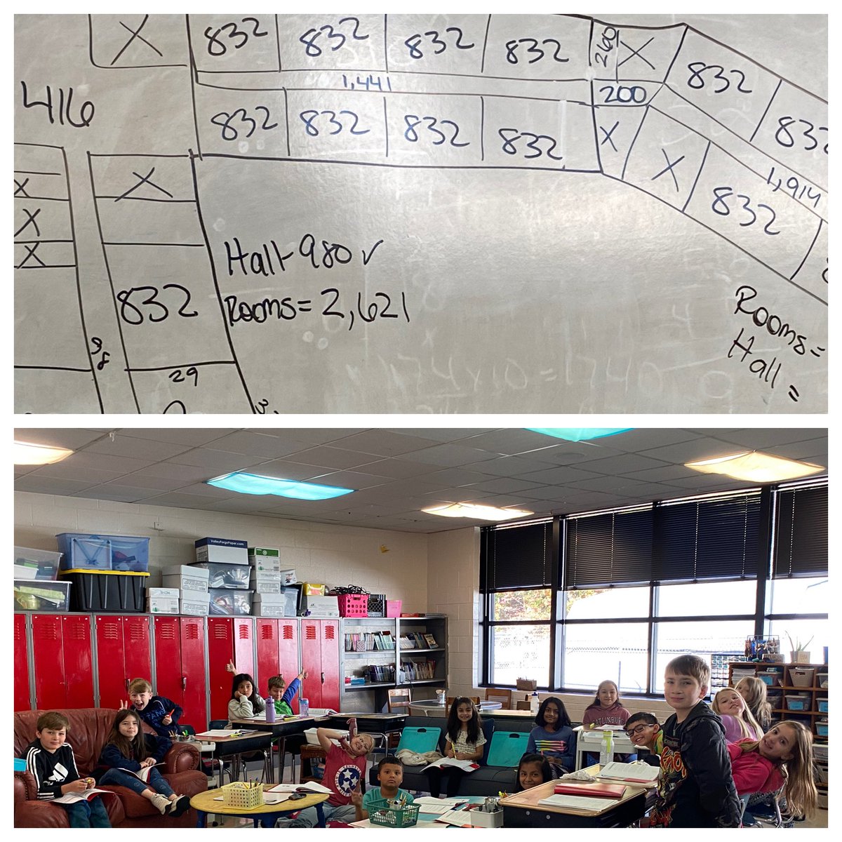 M_Wills2329's tweet image. Our next school construction consulting team can be found in Mrs. Campbell’s 4th grade math class! Using real world problems to solve Area.  That’s a lot of flooring! @Desbears @DCS_TN #mathematicians #lxw #meaningfulmath