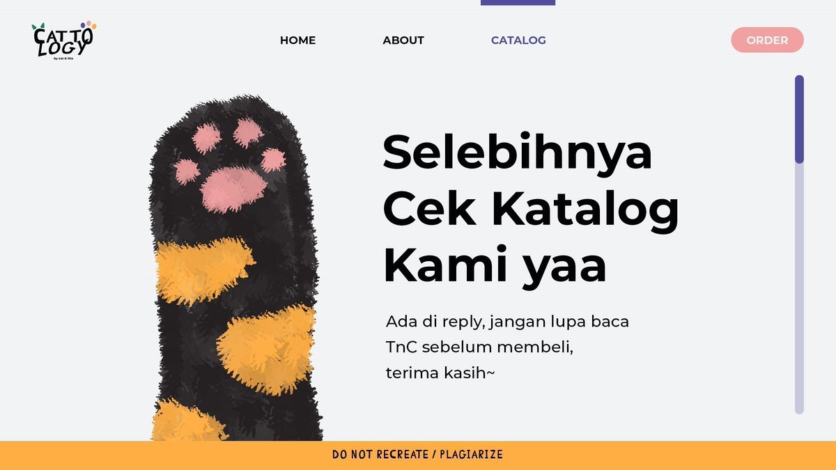 cattoIogy's tweet photo. meow meow! catto itto mau open lagi nih besok di jam 16:00 WIB!! <3 silakan kirim nama katalog yang ingin dibeli untuk dapet slotnya yah! 10 slot untuk kamu yang beruntung 🐱🤍

katalog yang tutup:
- catto sigil
- dwarfs

see you besoook! :D https://t.co/yeK9YcpzFp