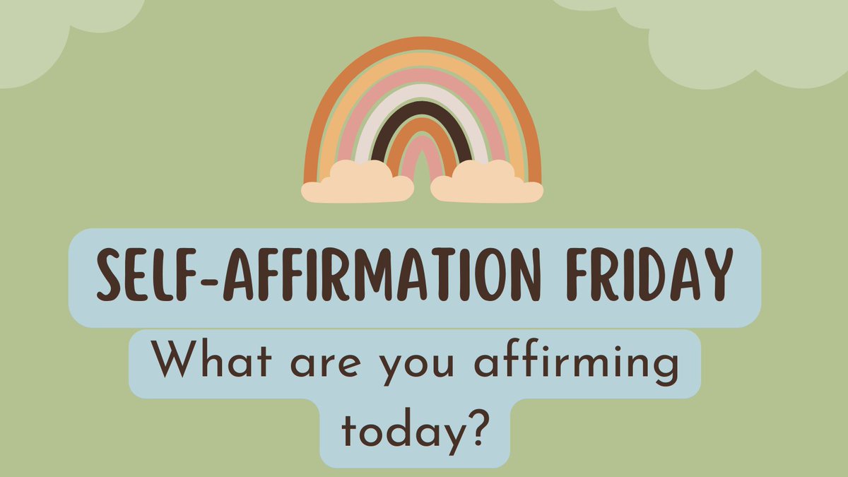 trainTIMI's tweet photo. It's Self-Affirmation Friday once again!! What are we telling ourselves today? What kindness are we showing ourselves today? Please share what you are affirming with us! #iamcapable #iamworthy  #motivationalinterviewing #TIMI #SocialWorkTwitter https://t.co/AKs31FAQDx
